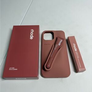 New RHODE Pink iPhone 12 Pro Max Case with Lip Tint Peptide Ribbon